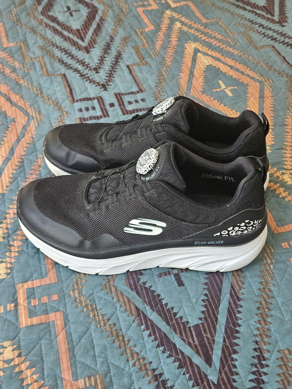 Skechers Black and White Casual Slip-On Sneakers - Picture 3 of 7